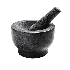 Ступка Гранітна та Товкачик Ручна поліровка для зручного захоплення Непориста Можна мити в посудомийній машині - Фото 1