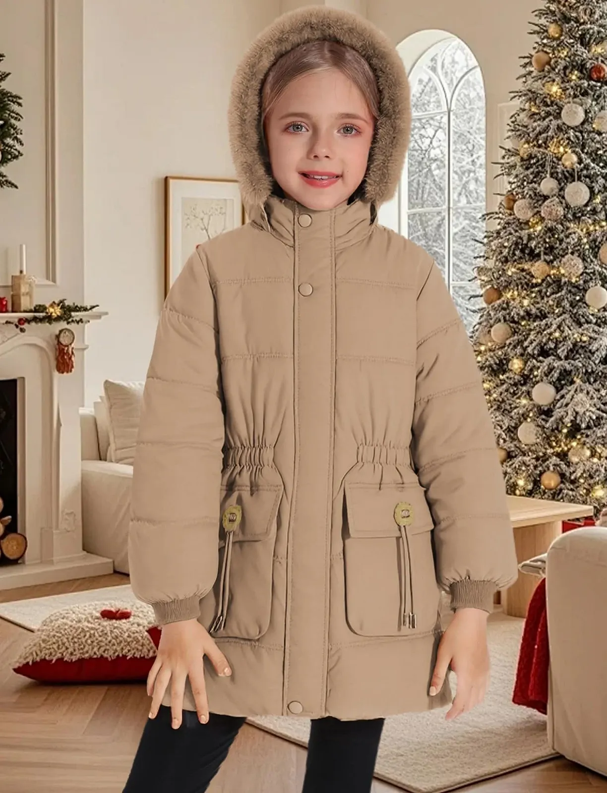 Зимове пальто SEAUR для дівчаток, зимова куртка, фото №2