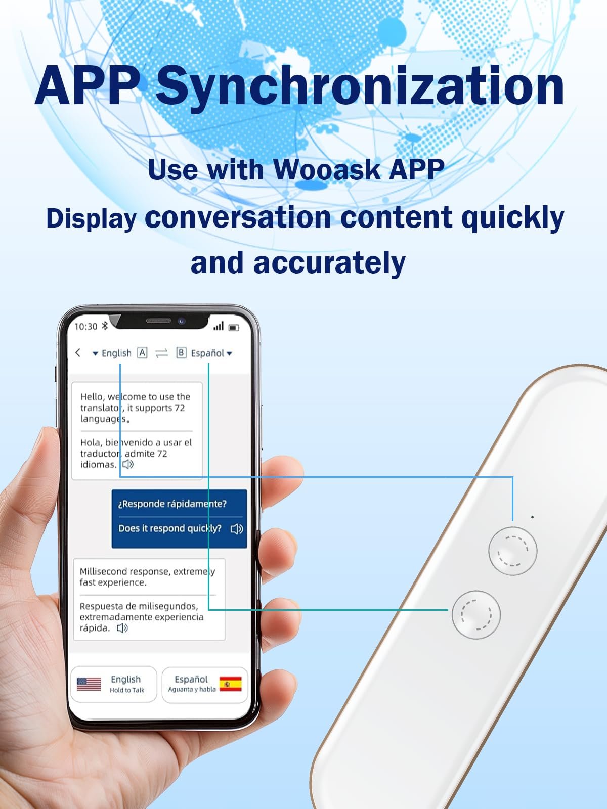 Устройство для перевода языков Wooask G9, Двусторонний в реальном времени, Поддержка 144 языков, 8 языков, фото №5 Устройство для перевода языков Wooask G9, Двусторонний в реальном времени, Поддержка 144 языков, 8 языков, фото №5