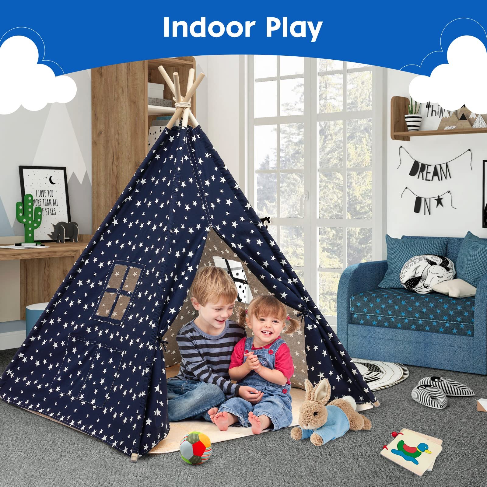 Игровая Палатка Вигвам для Детей 120 x 120 x 150 см, фото №5