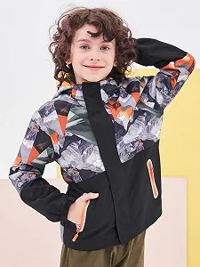 Куртка-дождевик NATUST с подкладкой для мальчиков, ветро- и водонепроницаемая переходная synthetic.ua - Фото 1