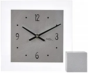 Настольные кварцевые часы AMS, Серебряные, 19 x 16 x 4 см, Современный цена на synthetic.ua - Фото 1 Настольные кварцевые часы AMS, Серебряные, 19 x 16 x 4 см, Современный synthetic.ua - Фото 1