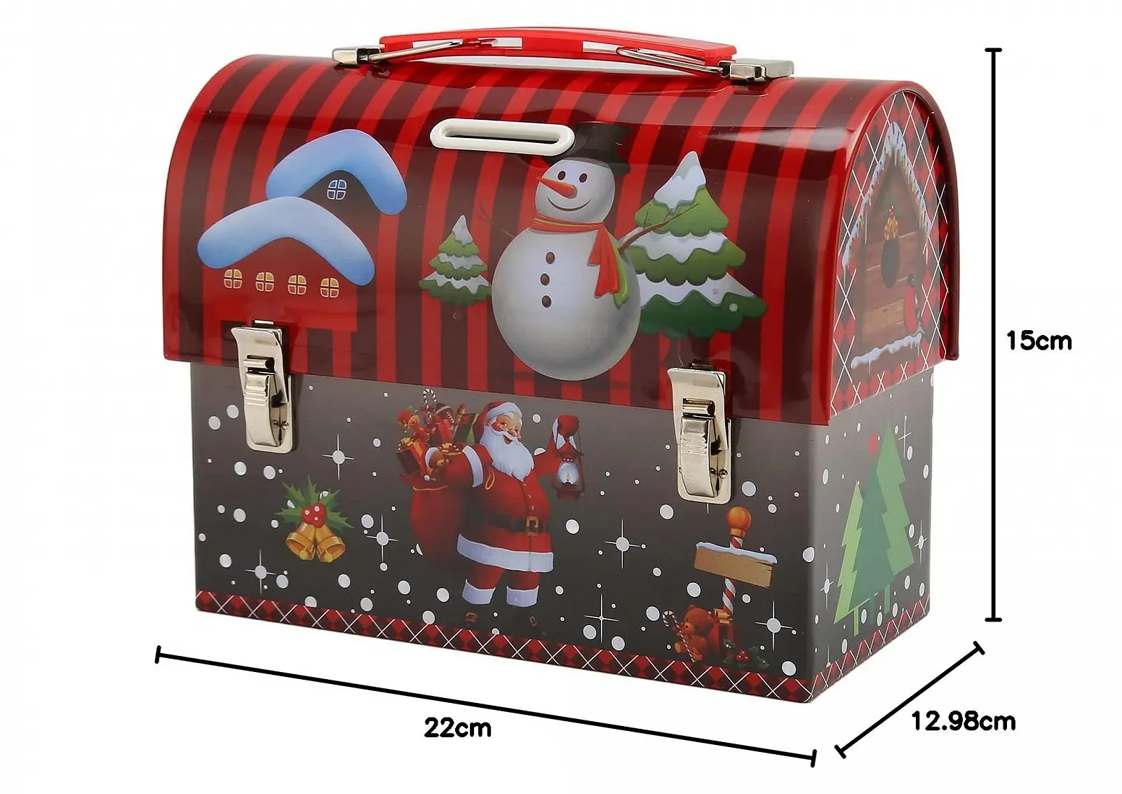 Копилка Рождественская жестяная с ручкой, фото №10