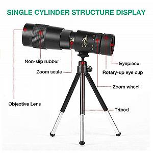 Монокуляр 4K Super-Telezoom 10 300 x 40 мм з тримачем для смартфона та штативом synthetic.ua - Фото 1