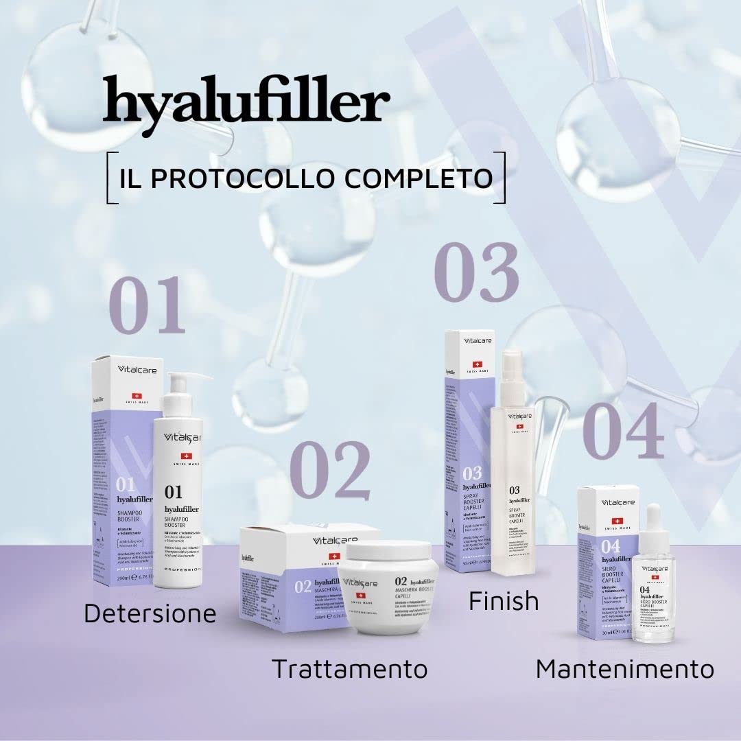 Шампунь Vitalcare Hyalufiller Booster увлажняющий и для объема с гиалуроновой кислотой для всех типов волос 200 мл, фото №3