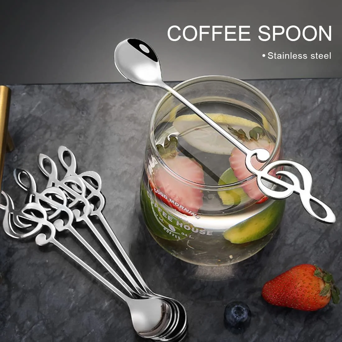 Набір десертних ложок 2 шт, декоративна, фото №3