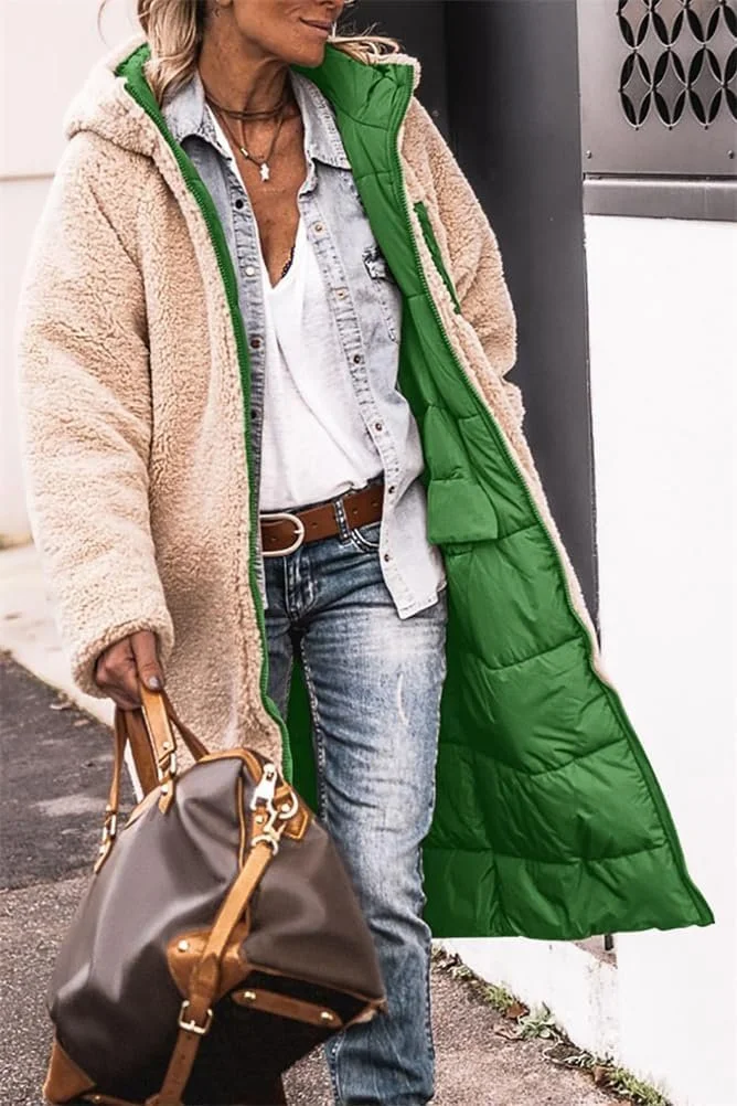 Пальто SKFLABOOF Зимнее Женское Длинное Шерпа Флис Двустороннее, фото №5 Пальто SKFLABOOF Зимнее Женское Длинное Шерпа Флис Двустороннее, фото №5