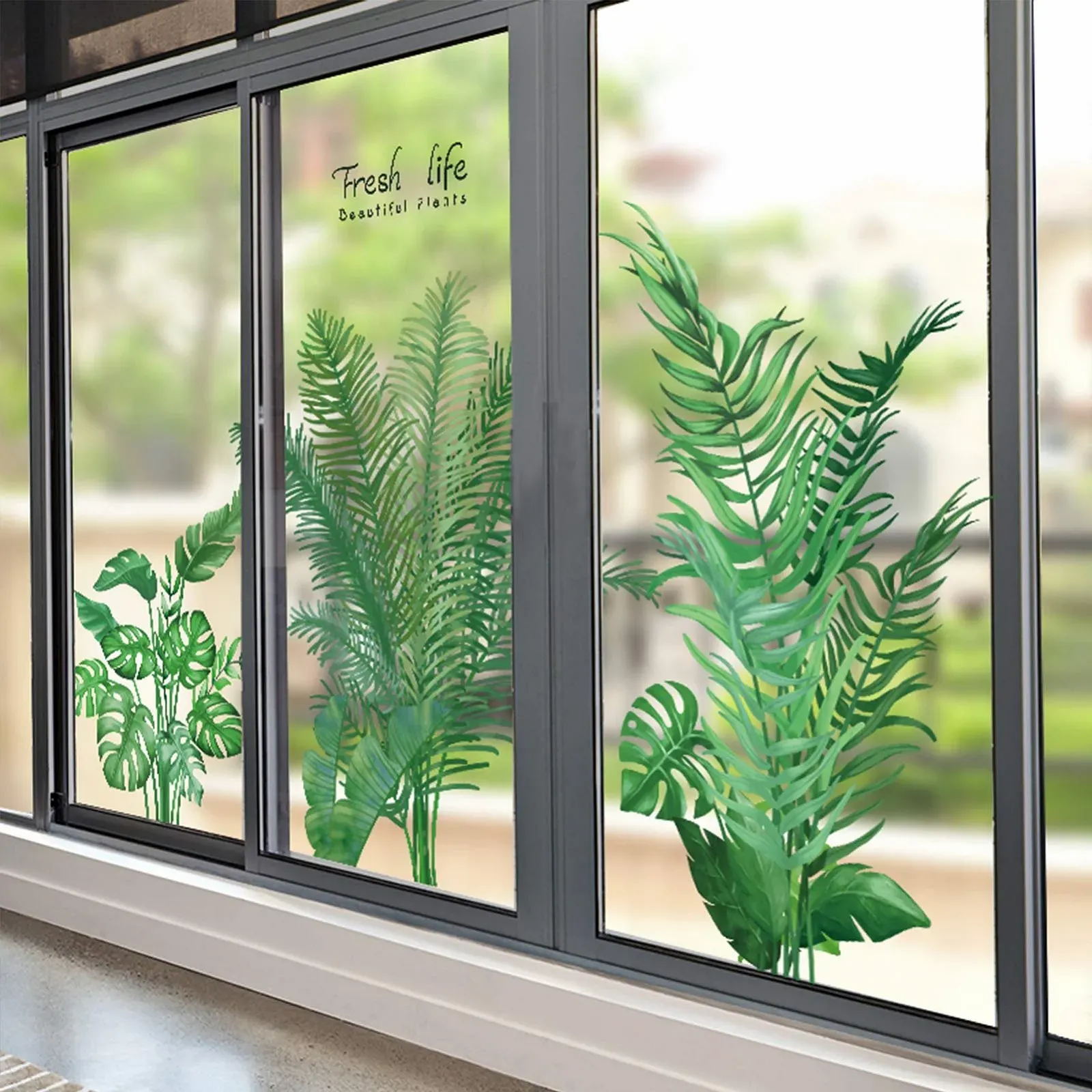 Наклейка на стіну TANOSAN Tropical Plants Green Plant Leaves Turtle Leaf Зелена, фото №3