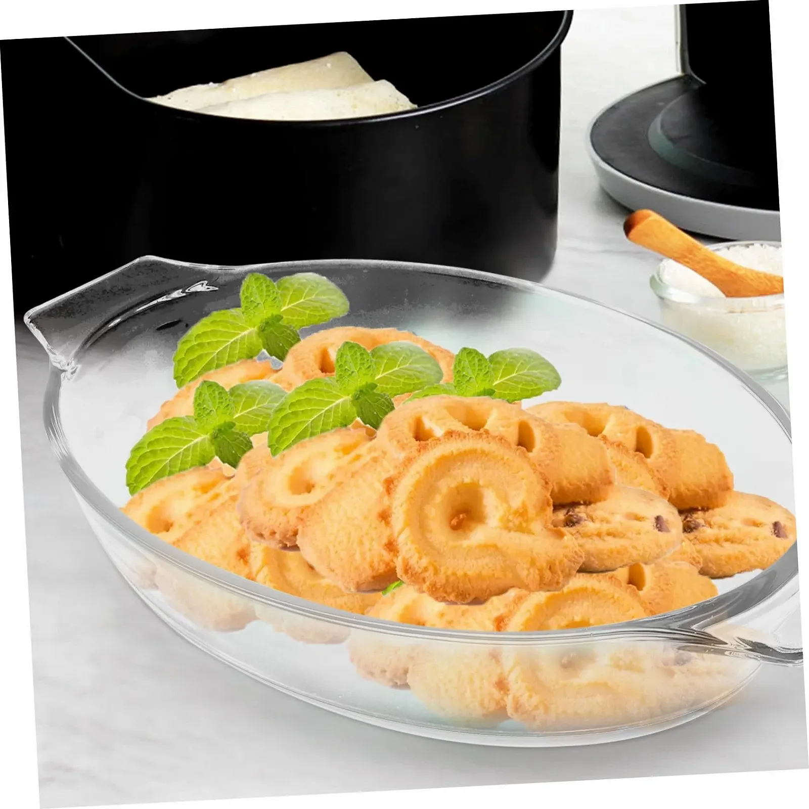 Форма для запекания стеклянная овальная с двумя ручками термостойкая, фото №7 Форма для запекания стеклянная овальная с двумя ручками термостойкая, фото №7