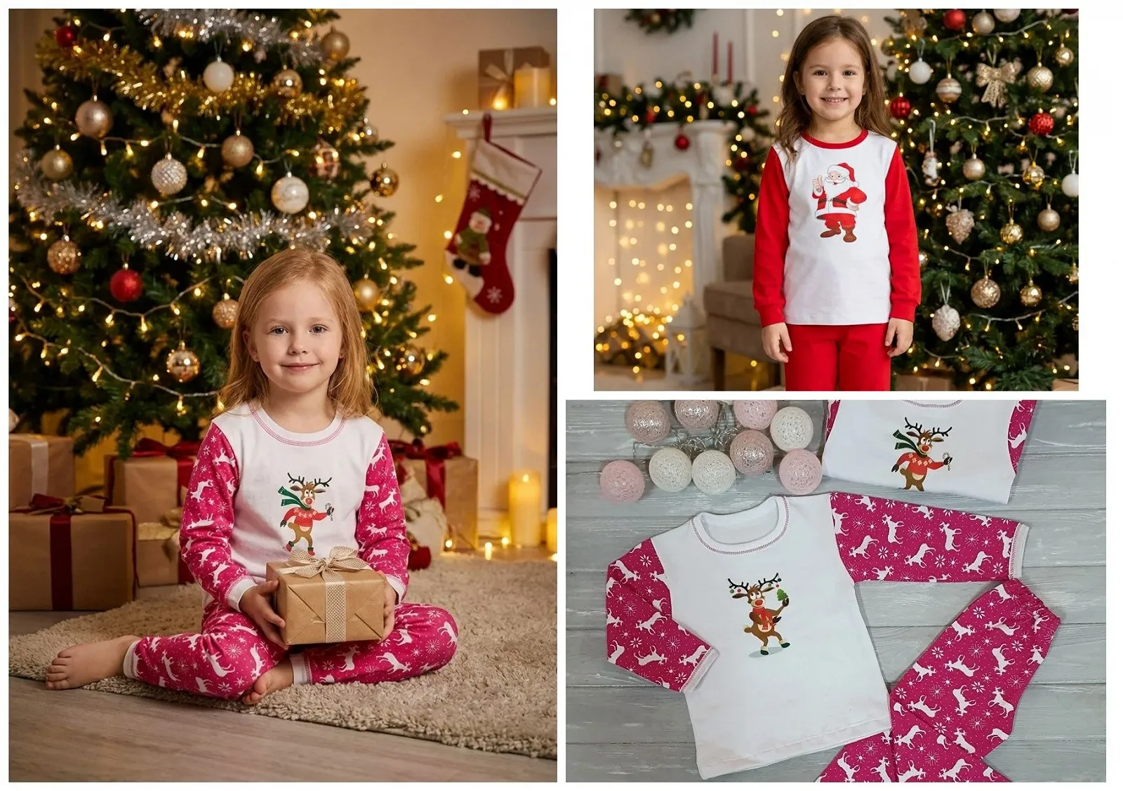 Новогодняя пижама для мальчиков и девочек от 74 до 104 см с начесом, фото №6