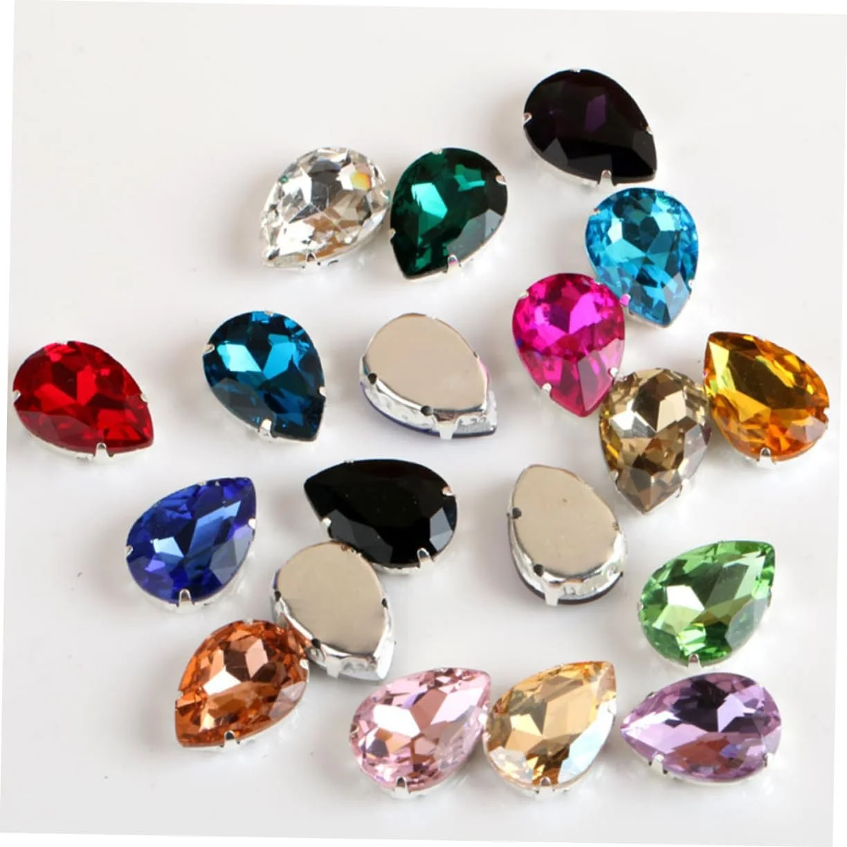 Стразы Капля Tofficu для одежды, зеленые, 50 шт, фото №9