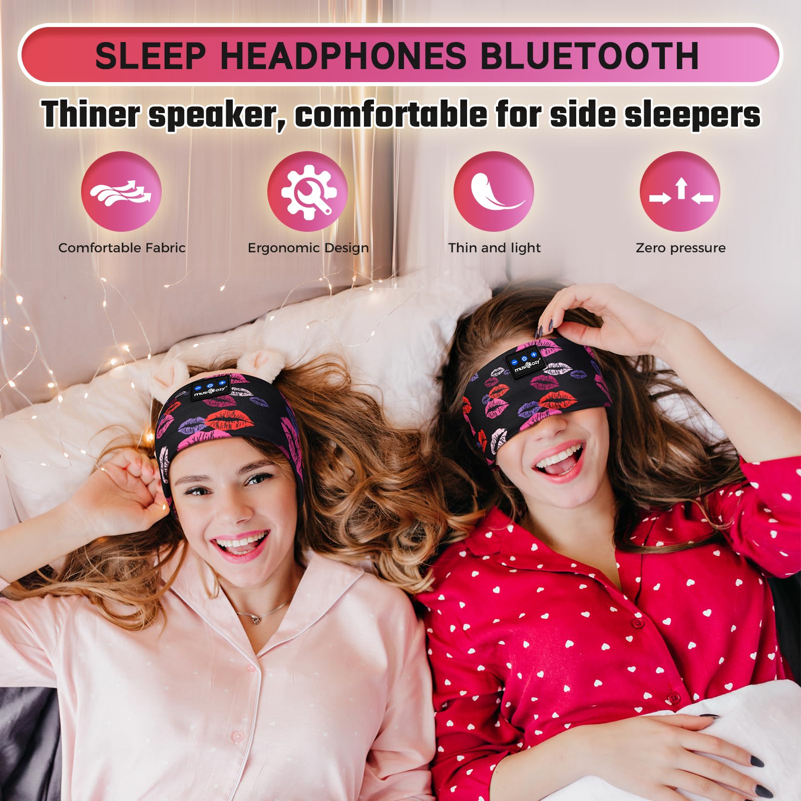 Наушники Bluetooth MUSICOZY Sleep Headband Чёрный, фото №3