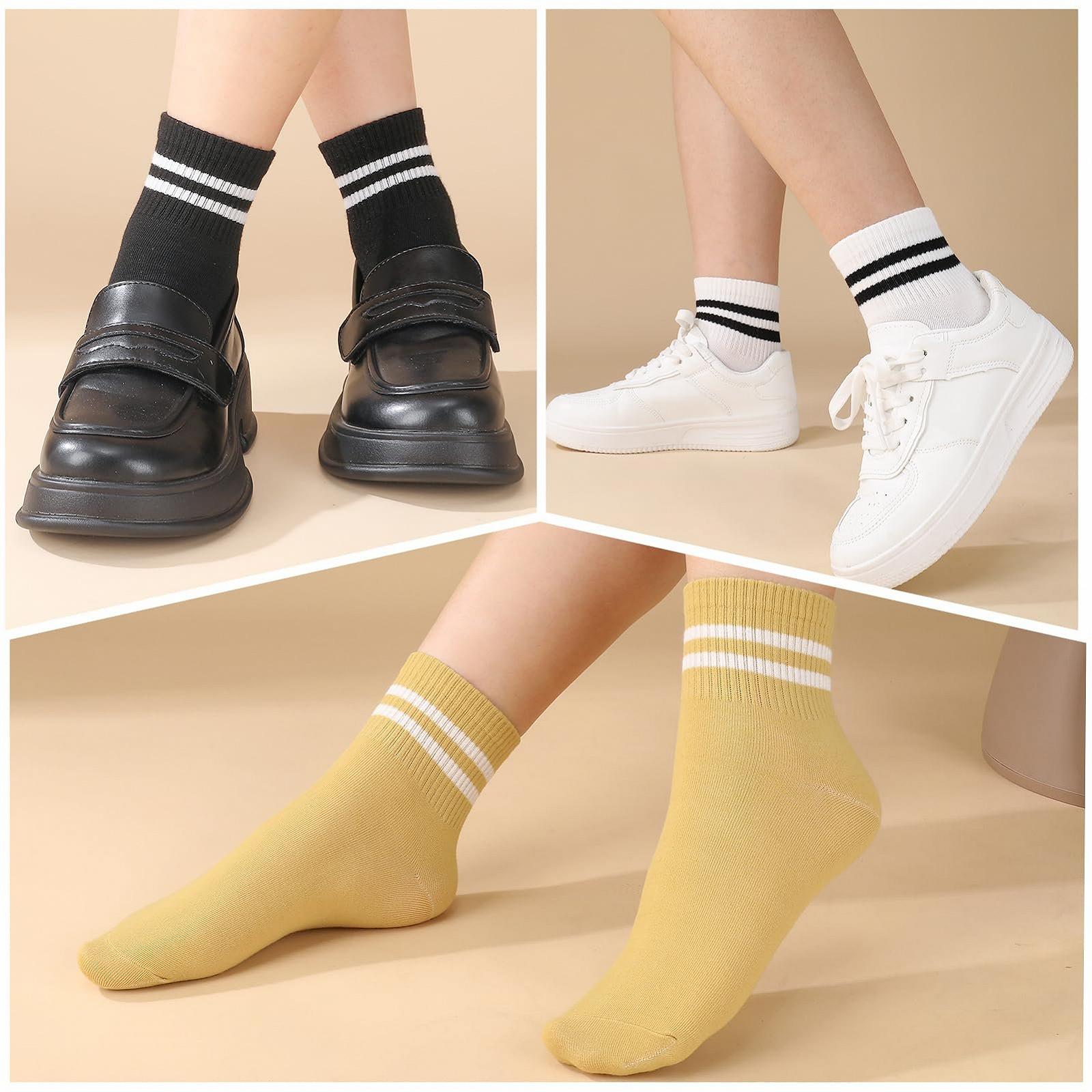 Носки Полосатые Хлопковые Спортивные Теннисные 36-40, разноцветные, универсальный размер, фото №5