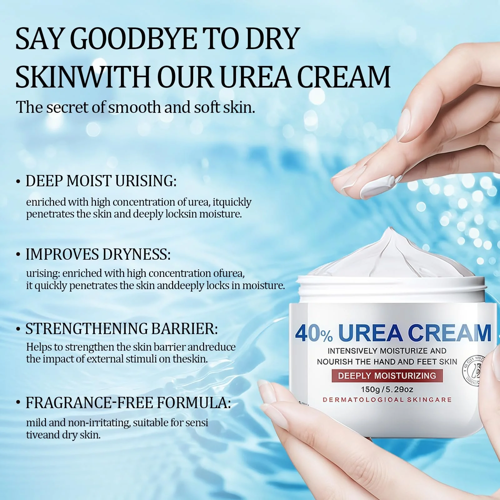 Крем для ног и рук Urea Cream 40% для сухой и огрубевшей кожи 150 г, фото №3 Крем для ног и рук Urea Cream 40% для сухой и огрубевшей кожи 150 г, фото №3