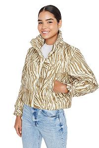 Женская зимняя куртка Trendyol, с воротником и анималистическим принтом synthetic.ua - Фото 1