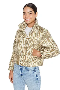 Женская зимняя куртка Trendyol, с воротником и анималистическим принтом synthetic.ua - Фото 1