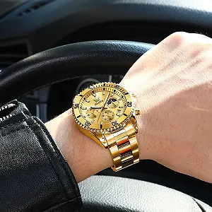 Годинник OLEVS Чоловічий Сучасний Великий Аналоговий Металевий Ремінець з Нержавіючої Сталі synthetic.ua - Фото 1