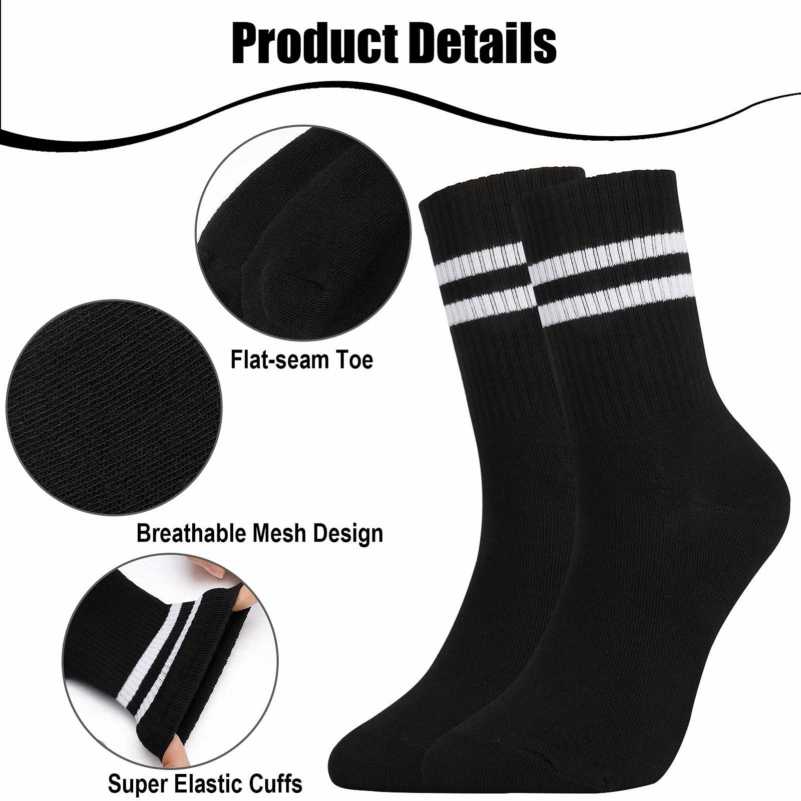 Носки Полосатые Мужские Женские Спортивные Хлопковые Черный, Серый, Белый (6 пар), фото №4