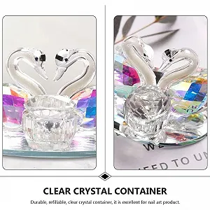 Мисочка для маникюра Lurrose Хрустальная Стеклянная Чашка в Форме Лебедя Прозрачная synthetic.ua - Фото 1