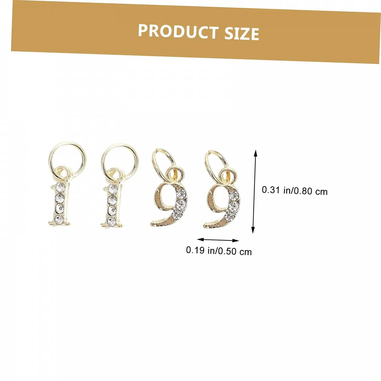 Украшения для ногтей с цифрами Healvian, 100 шт., Аксессуары с золотыми акцентами, фото №5