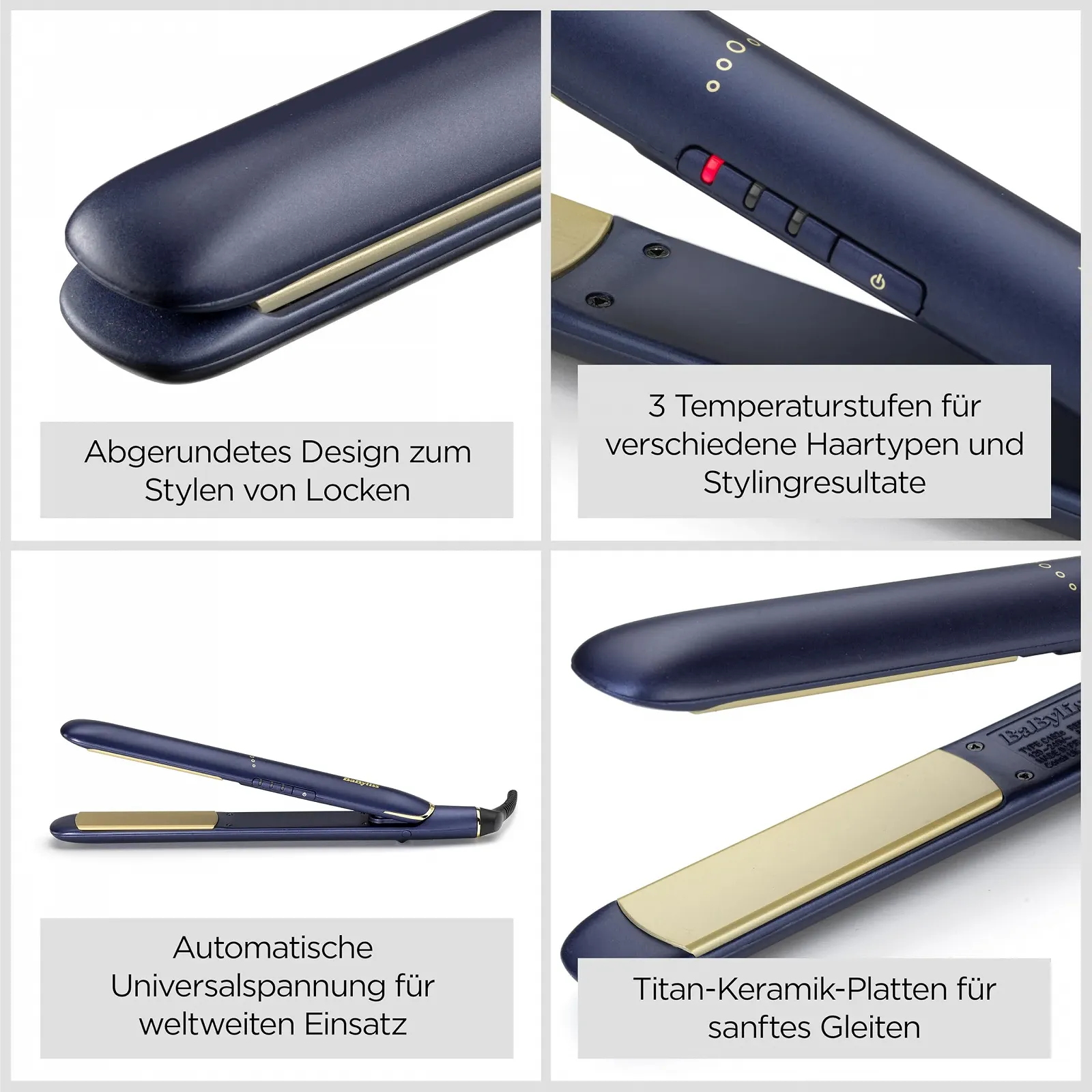 Выпрямитель BaByliss Midnight Luxe 2516PE Титаново-керамические плавающие пластины 235°C, фото №3 Выпрямитель BaByliss Midnight Luxe 2516PE Титаново-керамические плавающие пластины 235°C, фото №3