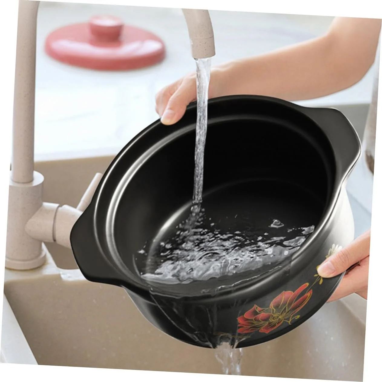 Керамічна каструля Ciieeo з кришкою, багатофункціональна, фото №4 Керамічна каструля Ciieeo з кришкою, багатофункціональна, фото №4