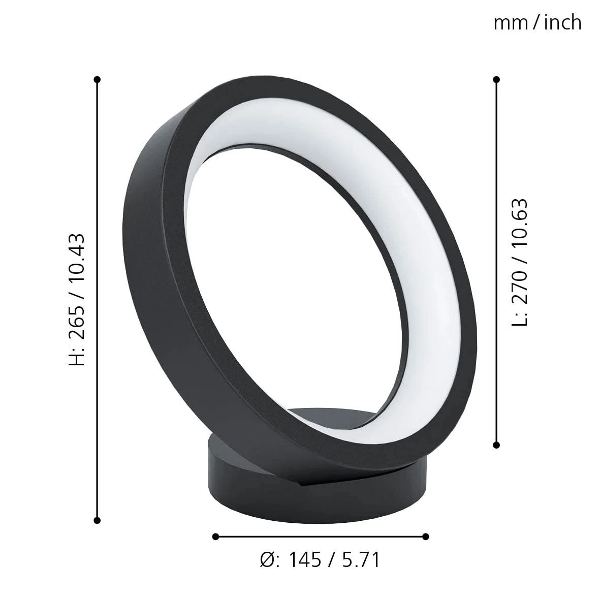 Настільна лампа EGLO connect.z Marghera-Z Smart Home LED ZigBee RGB Димована Чорна, фото №2