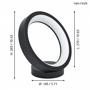 Настільна лампа EGLO connect.z Marghera-Z Smart Home LED ZigBee RGB Димована Чорна synthetic.ua - Фото 1