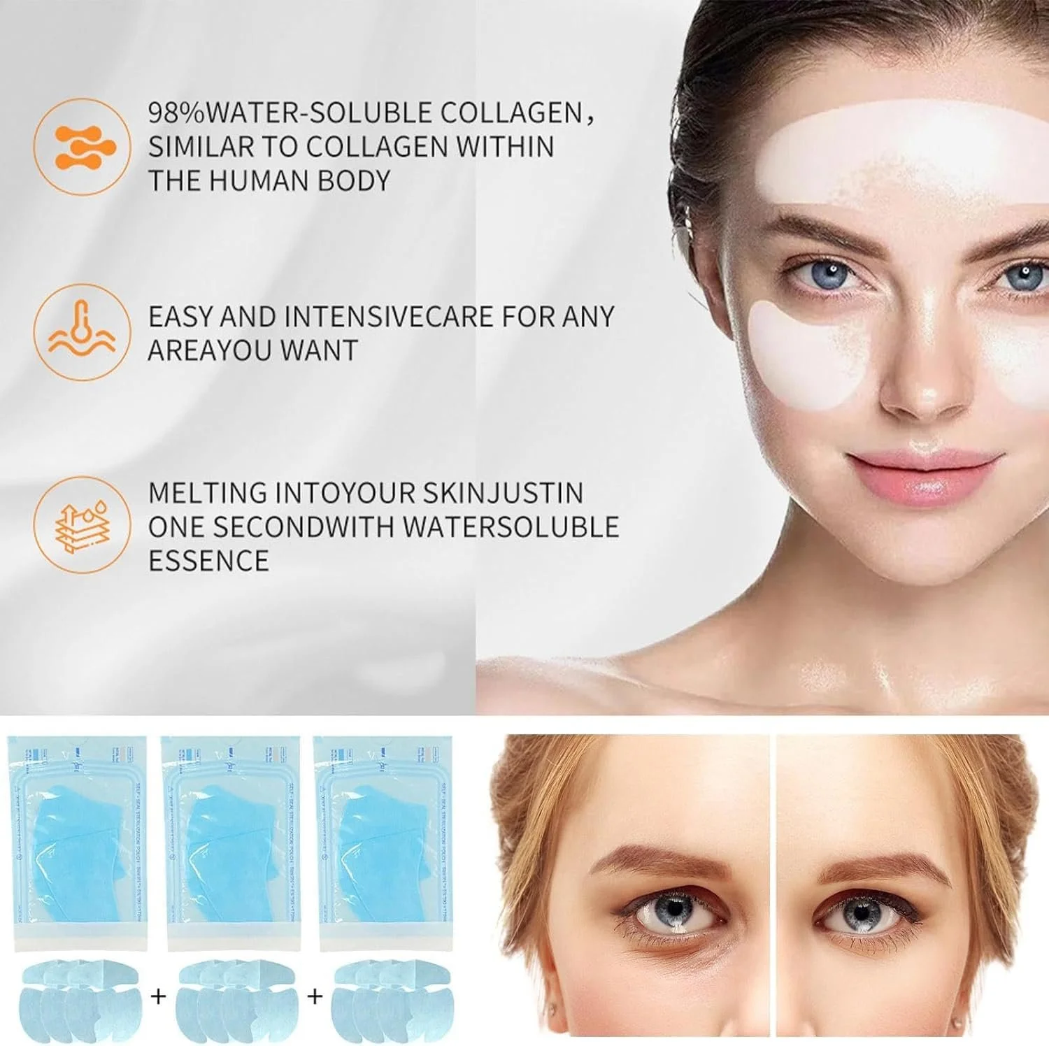 Пленка Растворимого Коллагена Korean Technology - Маска Пленка Растворимого Коллагена Highprime, Пленка с Растворимой Добавкой Коллагена, Предотвращает Появление Мелких Морщин и Защищает Кожу, Антивозрастная Маска для Лица (1 коробка), фото №8