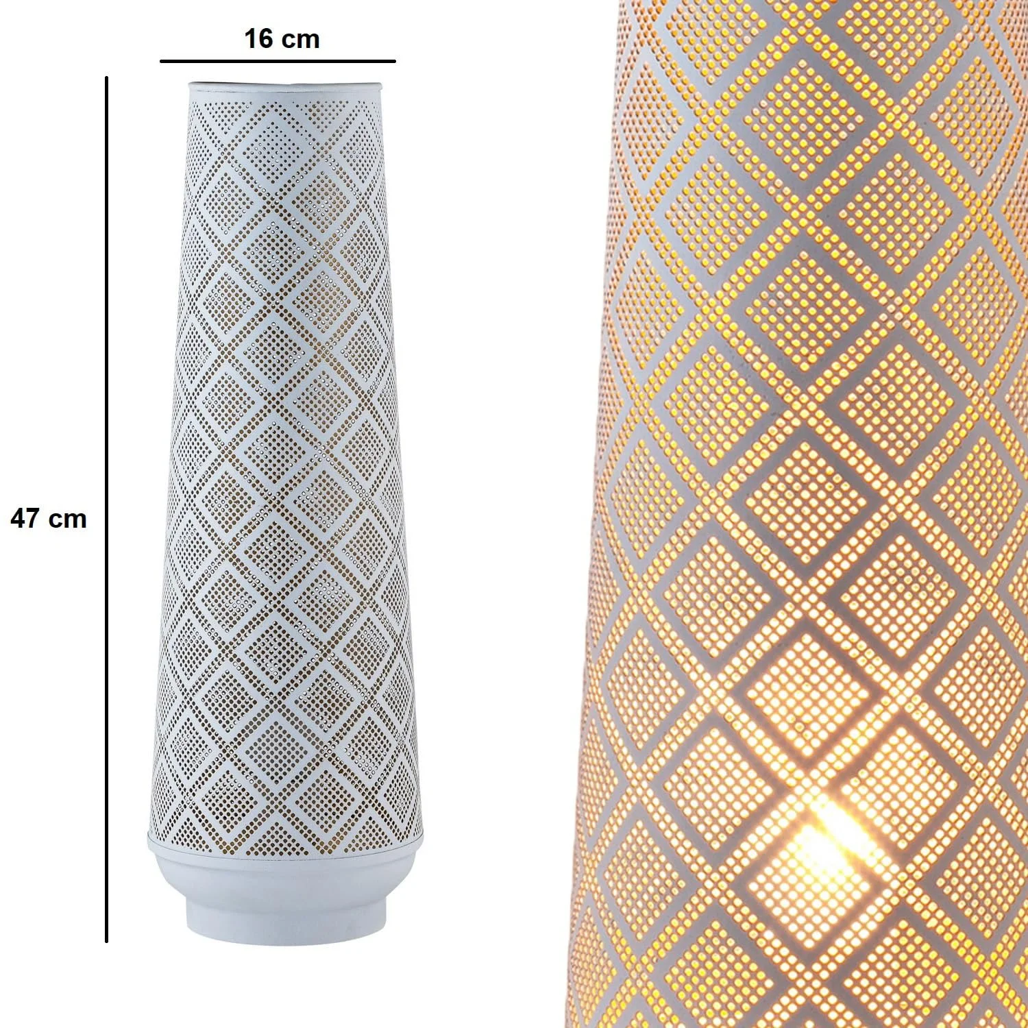 Настільна лампа Marrakech Qantas 47 см металева E27 Біло-золота, фото №7