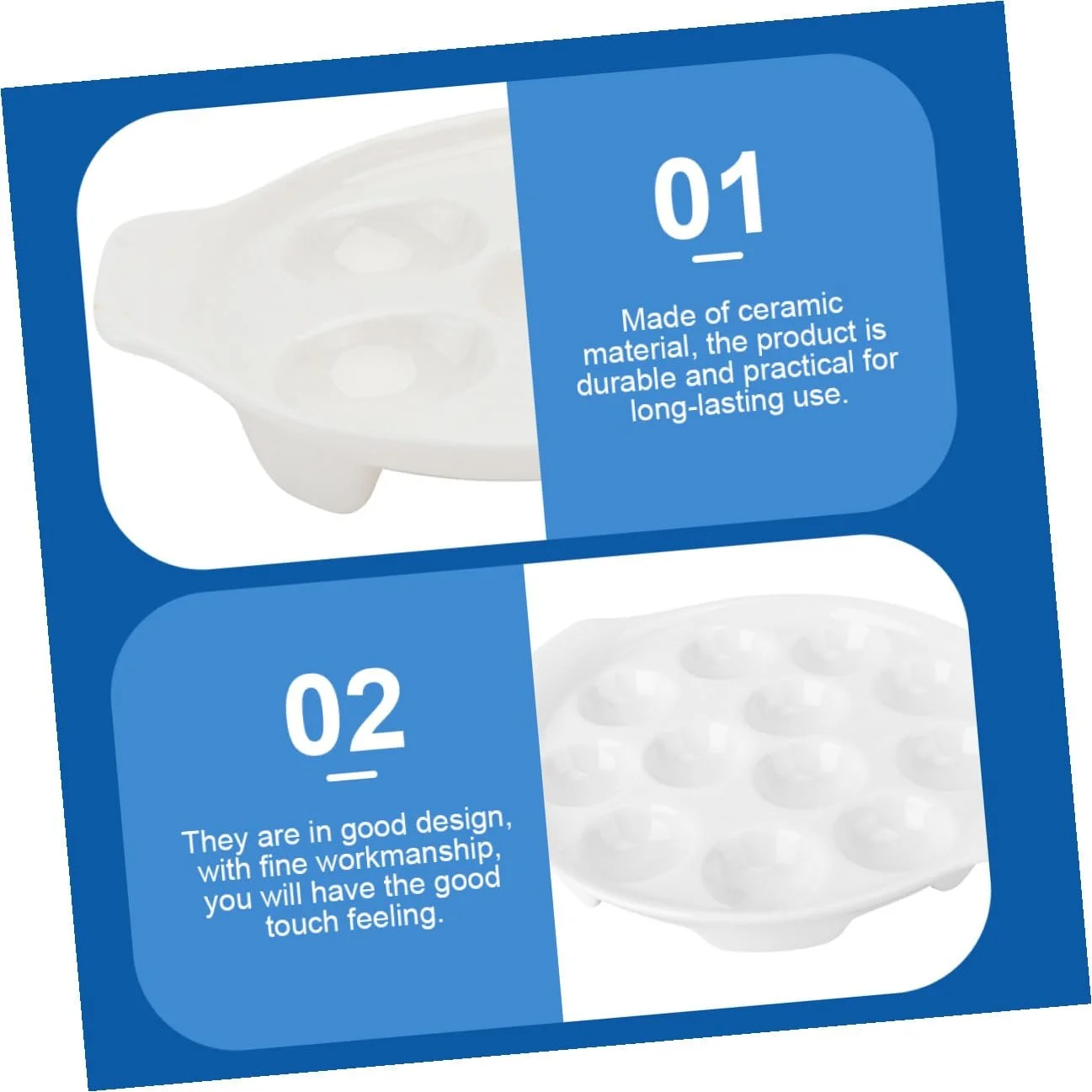 Набор форм для улиток BESPORTBLE Керамические с ручками 2 шт. Термостойкие Белый, фото №8