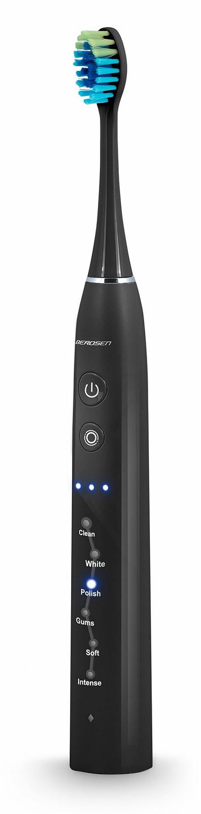 Електрична звукова зубна щітка Berdsen Twin Pack 6 режимів 3 рівні інтенсивності Black - Pink, фото №8