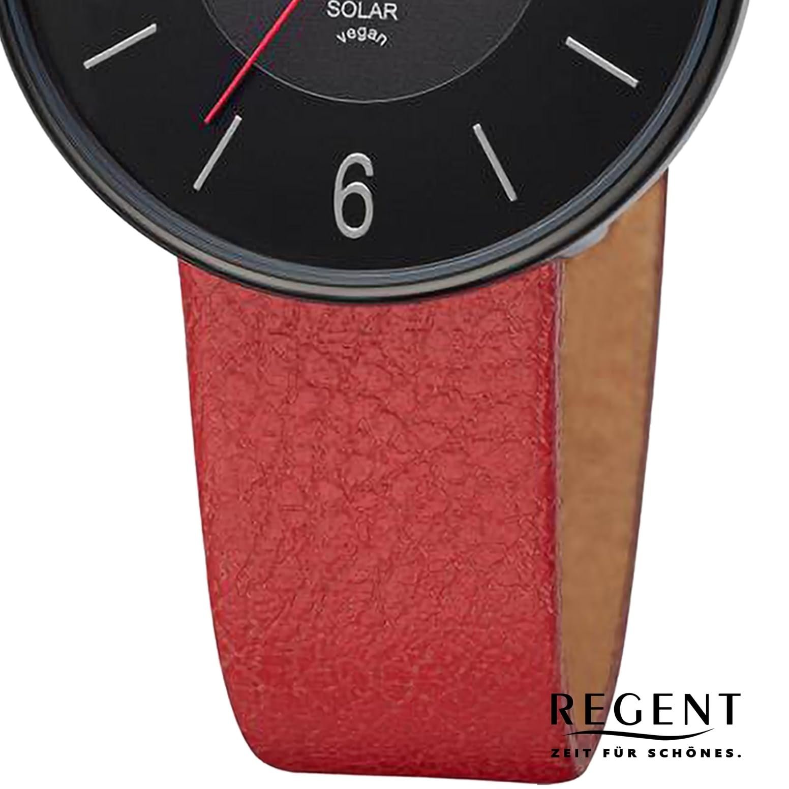 Женские часы на солнечной батарее REGENT Красный/Черный 12111346, Черно-черный, Ремешок., фото №3 Женские часы на солнечной батарее REGENT Красный/Черный 12111346, Черно-черный, Ремешок., фото №3