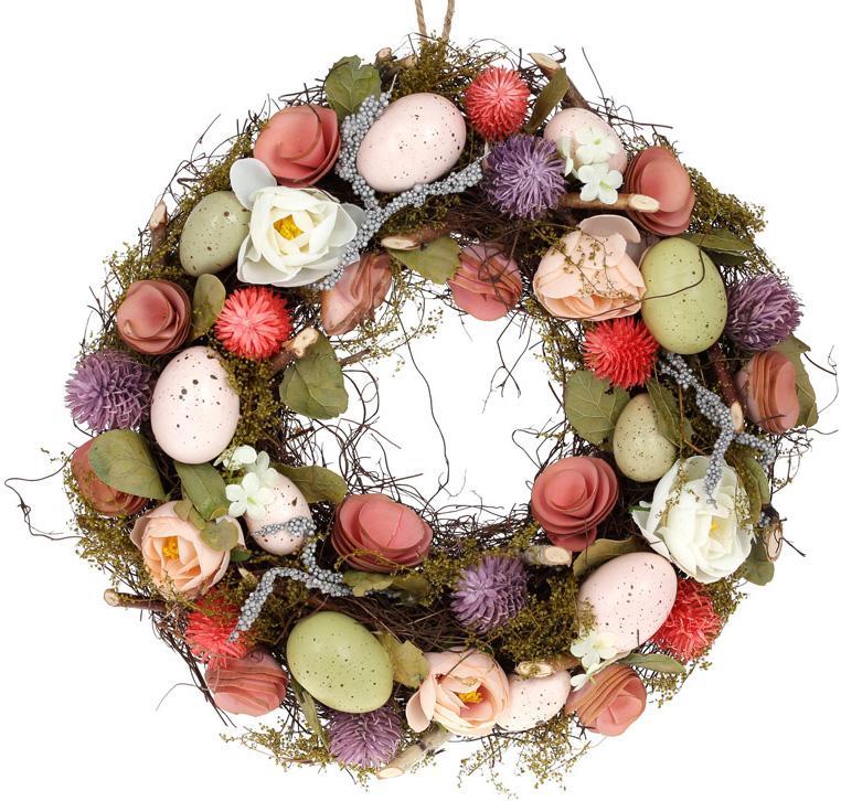 Венок Пасхальний Кремові Рози Ø33 см, фото №1