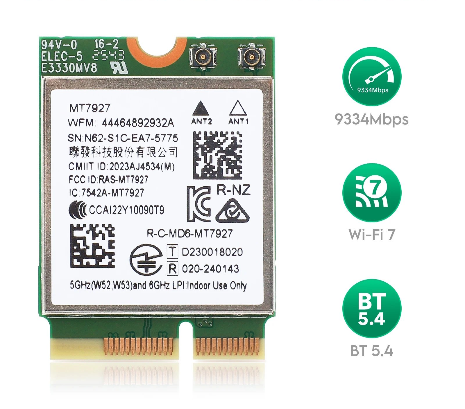 Wi-Fi адаптер EDUP MT7927 WiFi 7 MLO MU-MIMO (Intel and AMD), фото №1