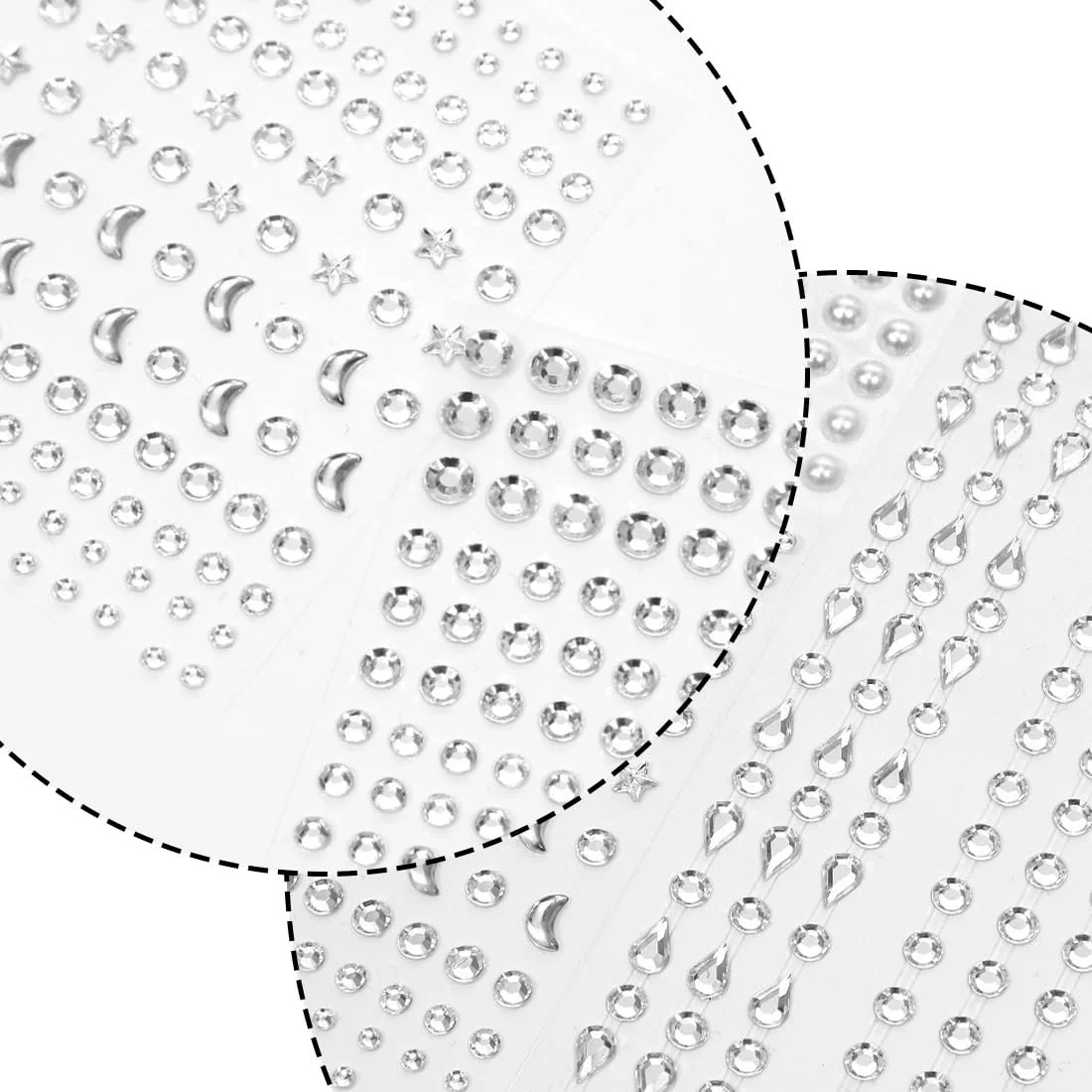 Стрази Блискучі Самоклеючі, Набір 1066 шт., фото №5