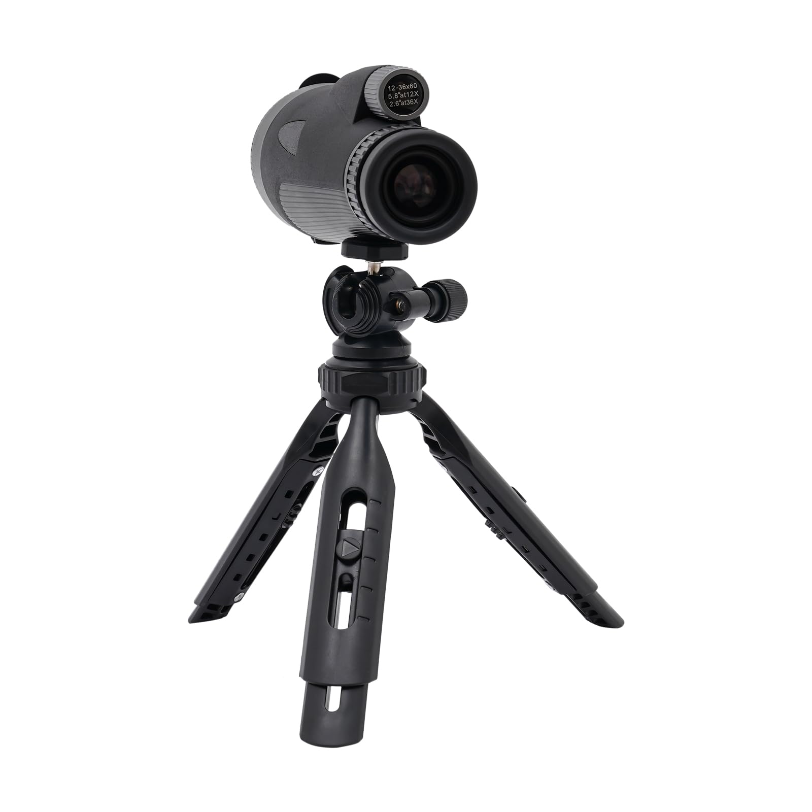 Монокулярний телескоп 12-36x60 з тримачем для штатива чорний, фото №5