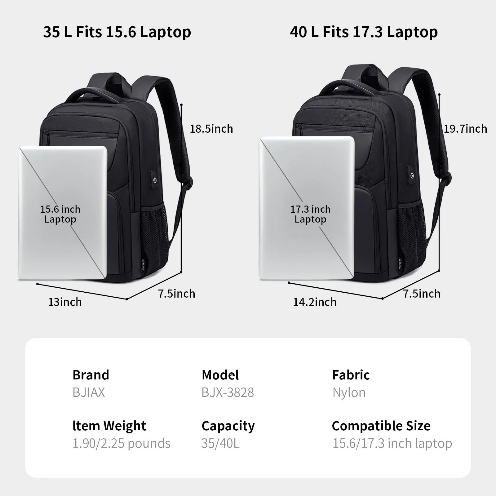 Рюкзак для ноутбука Large 17.3 дюйми USB Charging Port Anti Theft Black, фото №5 Рюкзак для ноутбука Large 17.3 дюйми USB Charging Port Anti Theft Black, фото №5