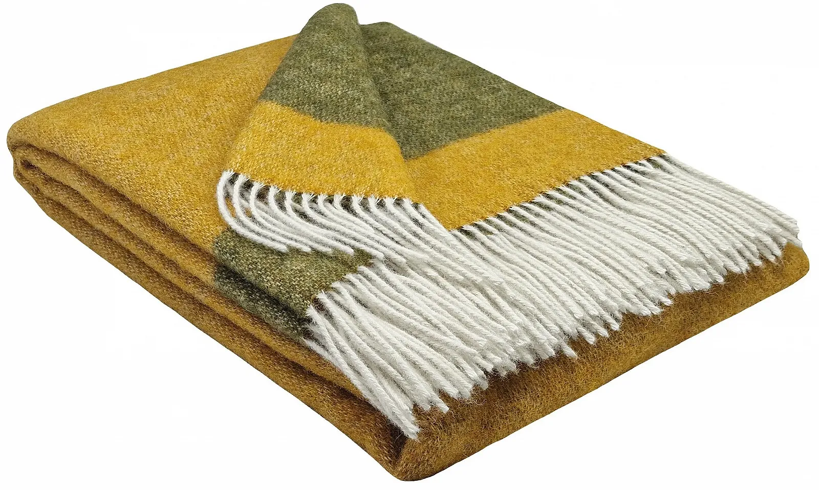 Плед STTS International Tyrol Гірчично-оливковий (DF Tri-Colour) 140 x 200 см, фото №1