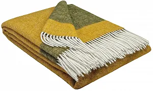 Плед STTS International Tyrol Горчично-оливковый (DF Tri-Colour) 140 x 200 см - Фото 1