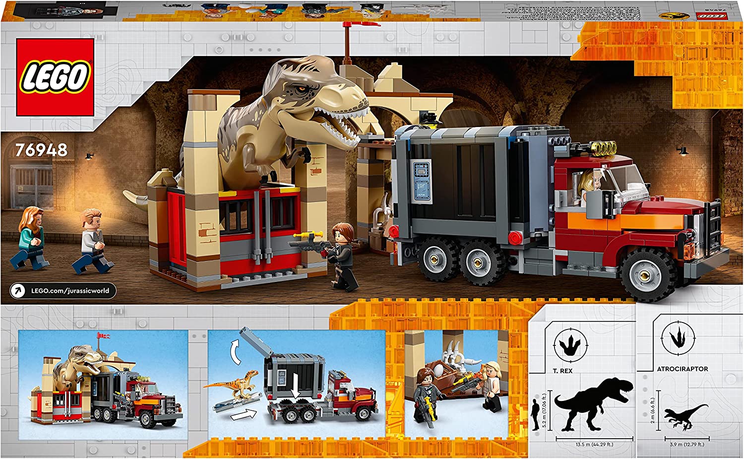 Детский конструктор Lego Jurassic World Побег атроцираптора и тираннозавра 76948, фото №7