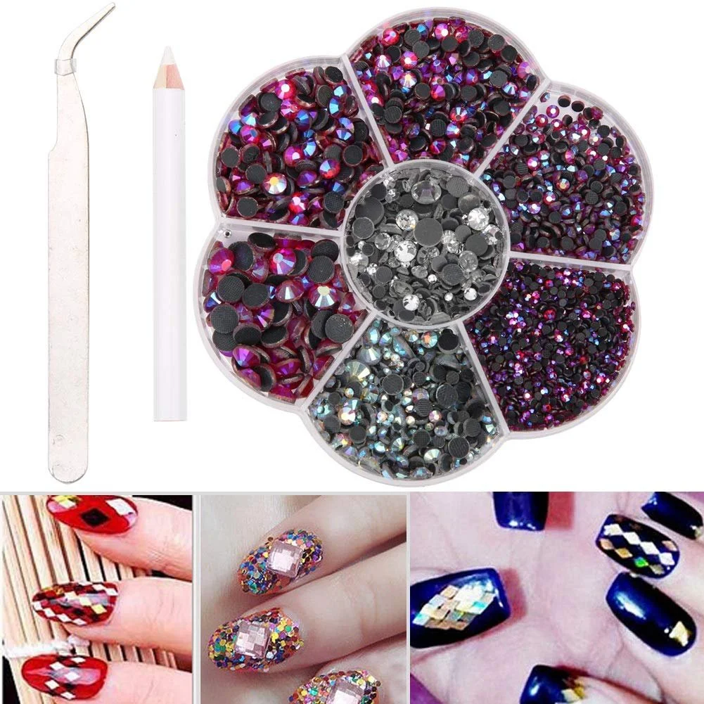 Стрази Скло 2–6 мм 2100 шт. Кольори в асортименті, фото №4