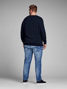 Пуловер JJEBASIC KNIT CREW NECK PS 12144038-Navy Blazer Jack&Jones PLUS Темно-синій XXXL synthetic.ua - Фото 1