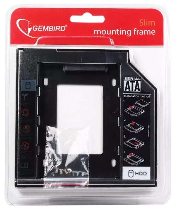 Адаптер HDD 2,5" для ноутбука в отсек CD-ROM Gembird MF-95-01 (9.5 мм, фото №6