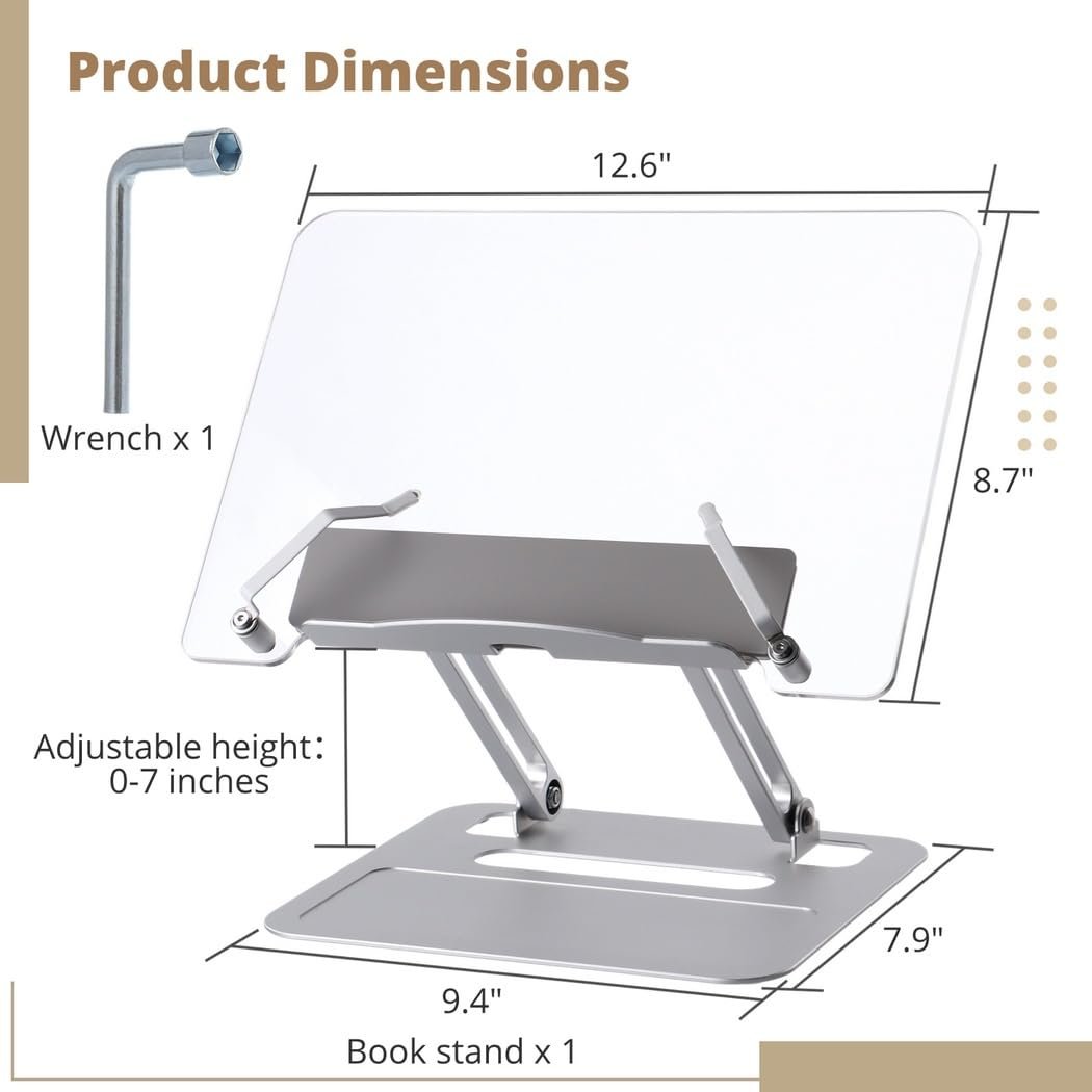 Підставка для ноутбука складана портативна алюмінієва, регульована по висоті, фото №6