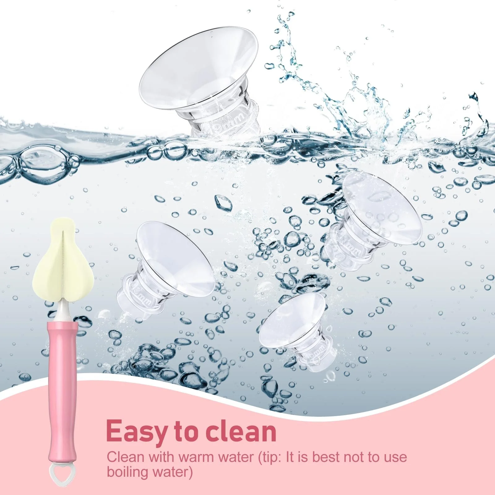 Набор фланцев 13/15/17/19/21 мм с карточкой для измерения сосков и щеткой для чистки, фото №2 Набор фланцев 13/15/17/19/21 мм с карточкой для измерения сосков и щеткой для чистки, фото №2