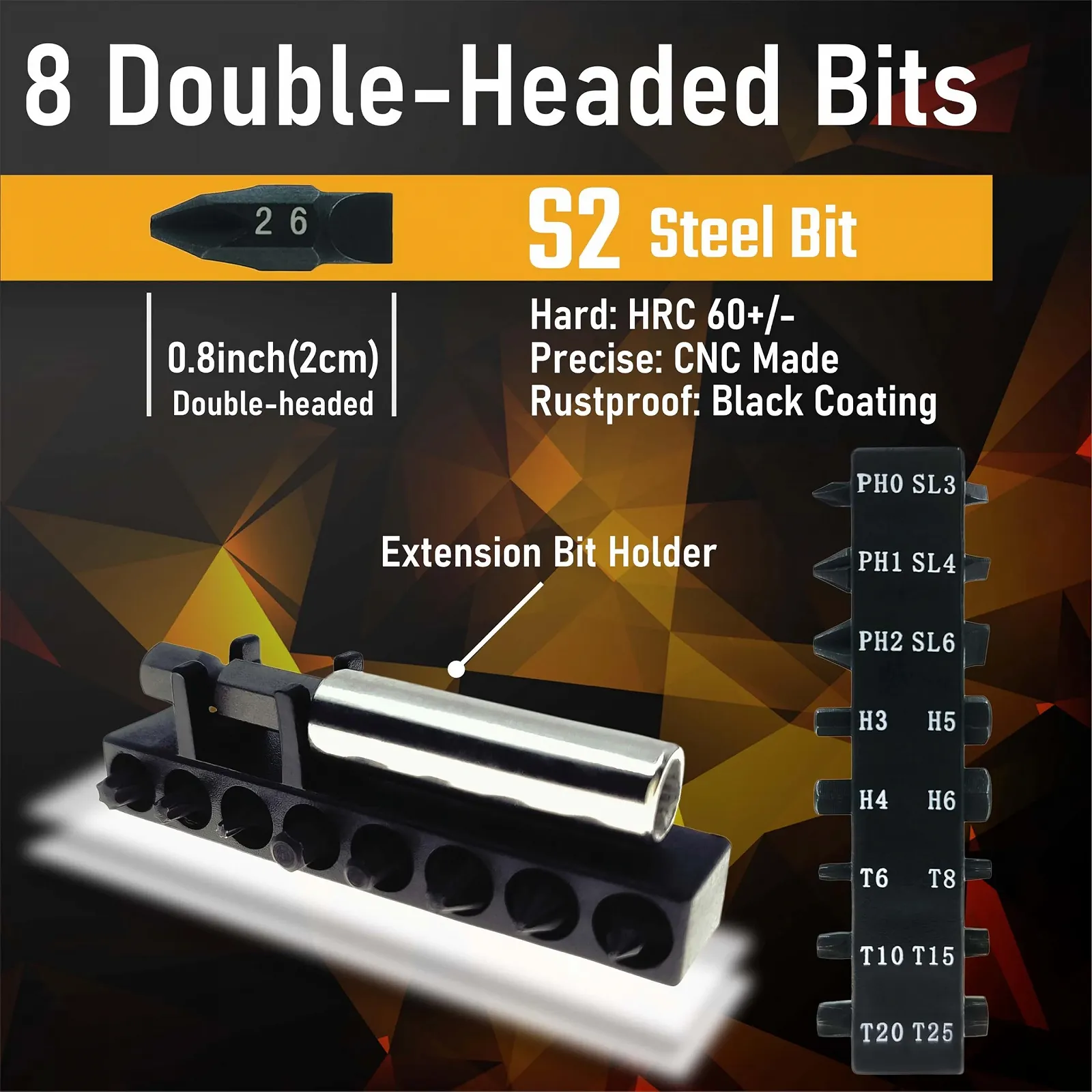 Викрутка Steinwhale 10 в 1 Коротка Міні Для Вузьких Просторів Cellulose Acetate Fiber Handle Double Headed S2 Steel Bits Висока Твердість Елегантна EDC, фото №6