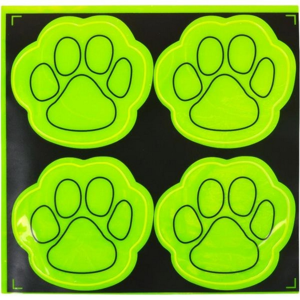 Наклейка світлоотражуюча Лапа 127-CIT світлоотражуючі стикери для дитячої одягу 6 см 4 штуки, фото №1