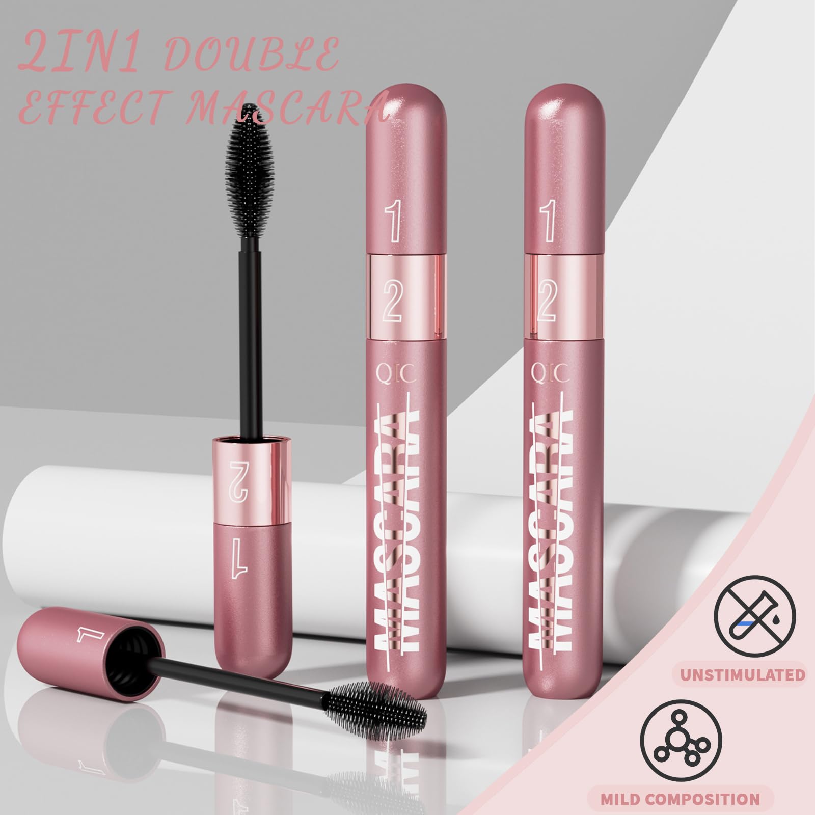 Mascara XiXiRan 2-in-1, водостойкая для чувствительных глаз, длинные густые объемные ресницы, фото №7