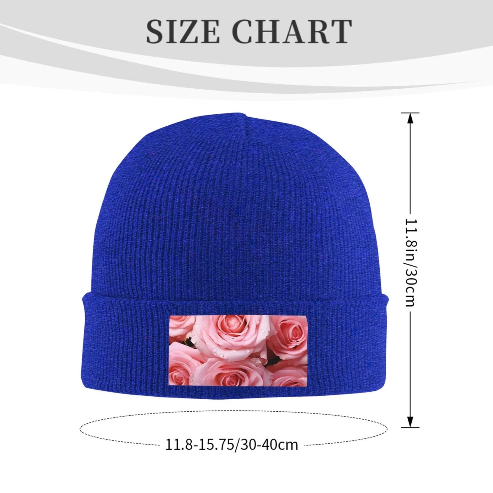 Вязаная шапка с розами для женщин, фото №2